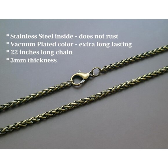 Bronze Colored Stainless Steel 22-inch Allergy-Free Wheat Chain 3mm - Picture 2 of 2
